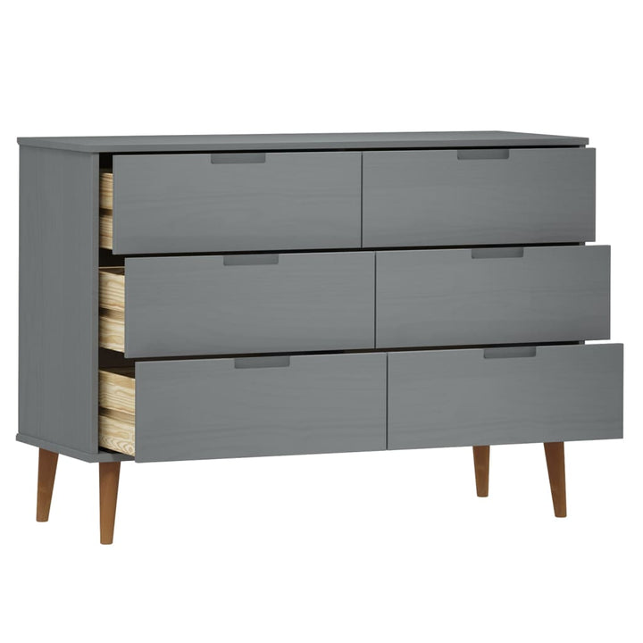 Commode Molde 113X40X80 Cm Bois De Pin Massif