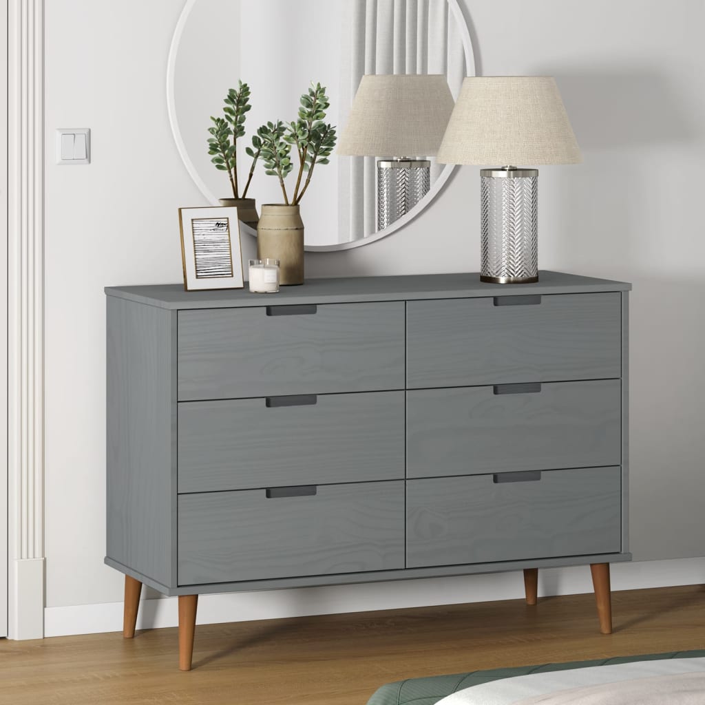 Commode Molde 113X40X80 Cm Bois De Pin Massif