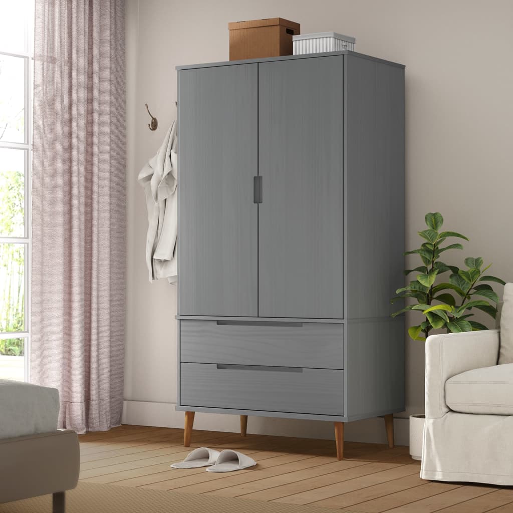 Garde-Robe Molde 90X55X175 Cm Bois Massif De Pin
