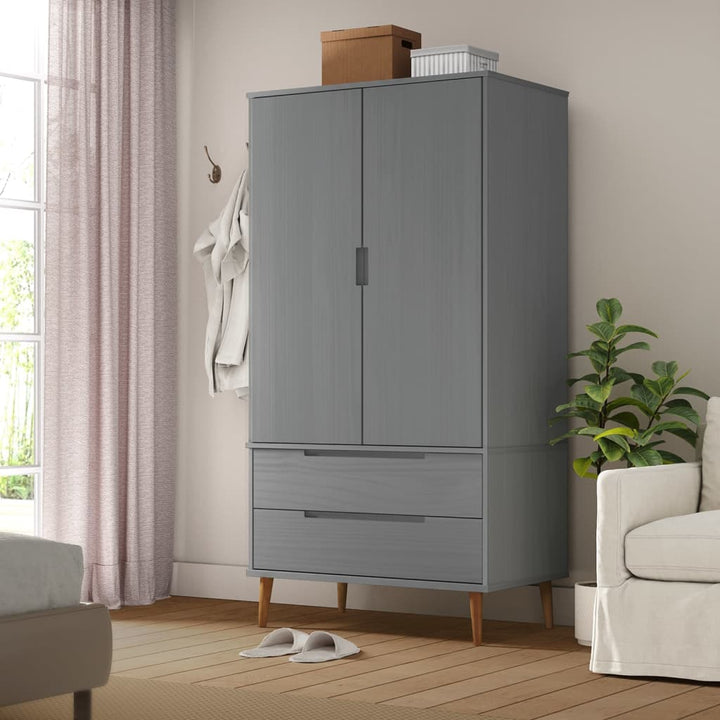 Garde-Robe Molde 90X55X175 Cm Bois Massif De Pin