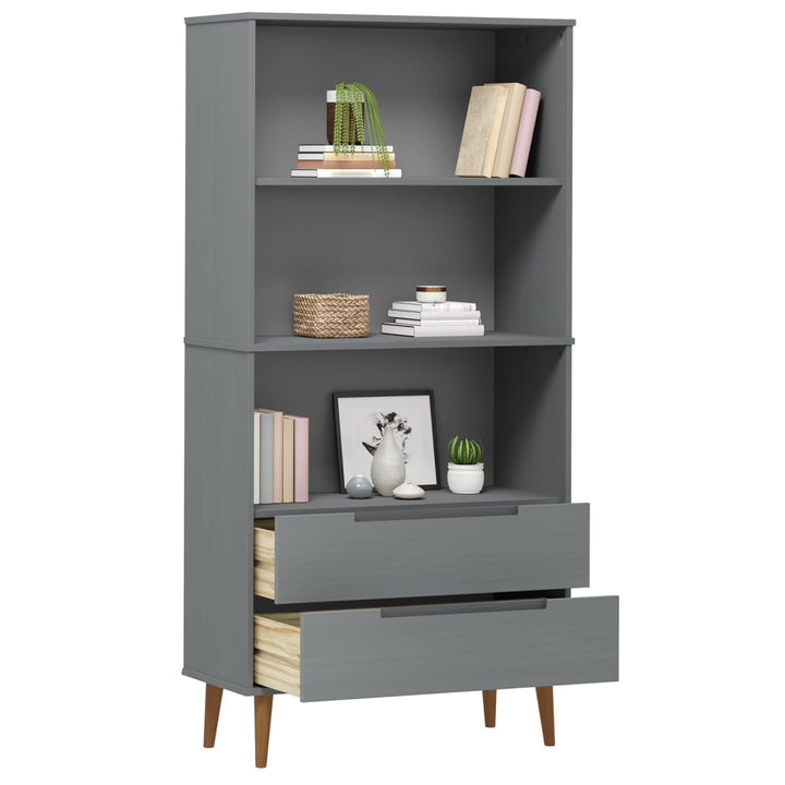 Bibliothèque Molde 85X35X170,5 Cm Bois Massif De Pin