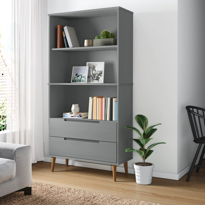 Bibliothèque Molde 85X35X170,5 Cm Bois Massif De Pin