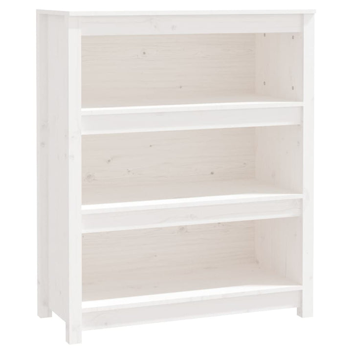 Bibliothèque 80X35X Bois De Pin Massif Blanc