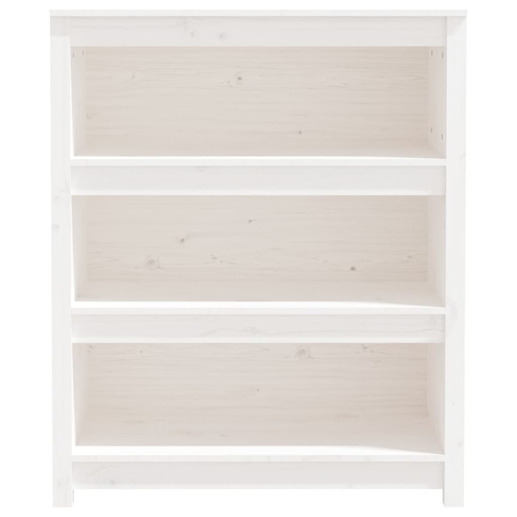 Bibliothèque 80X35X Bois De Pin Massif Blanc