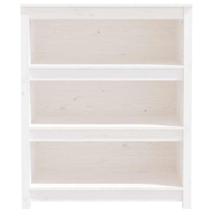 Bibliothèque 80X35X Bois De Pin Massif Blanc