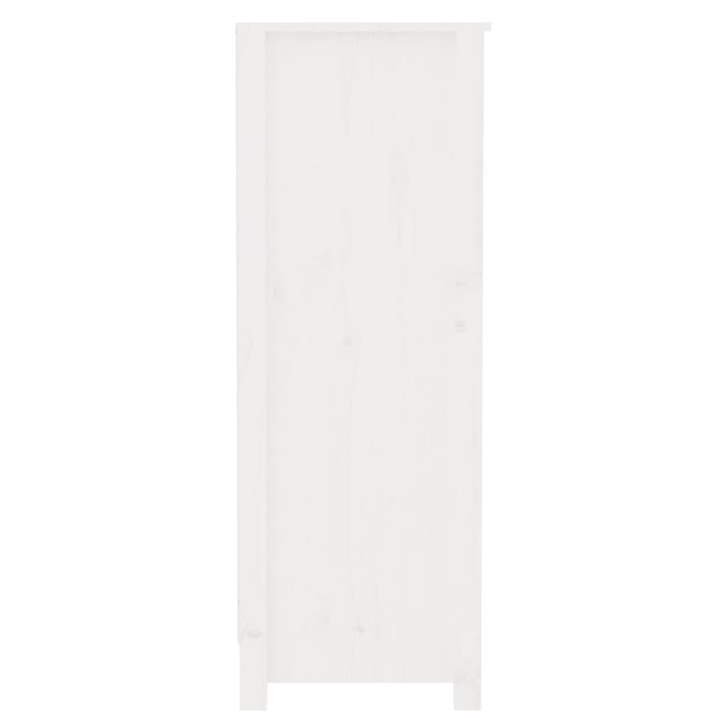 Bibliothèque 80X35X Bois De Pin Massif Blanc