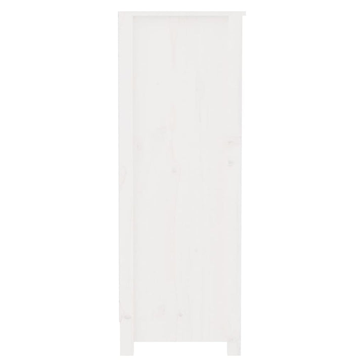Bibliothèque 80X35X Bois De Pin Massif Blanc