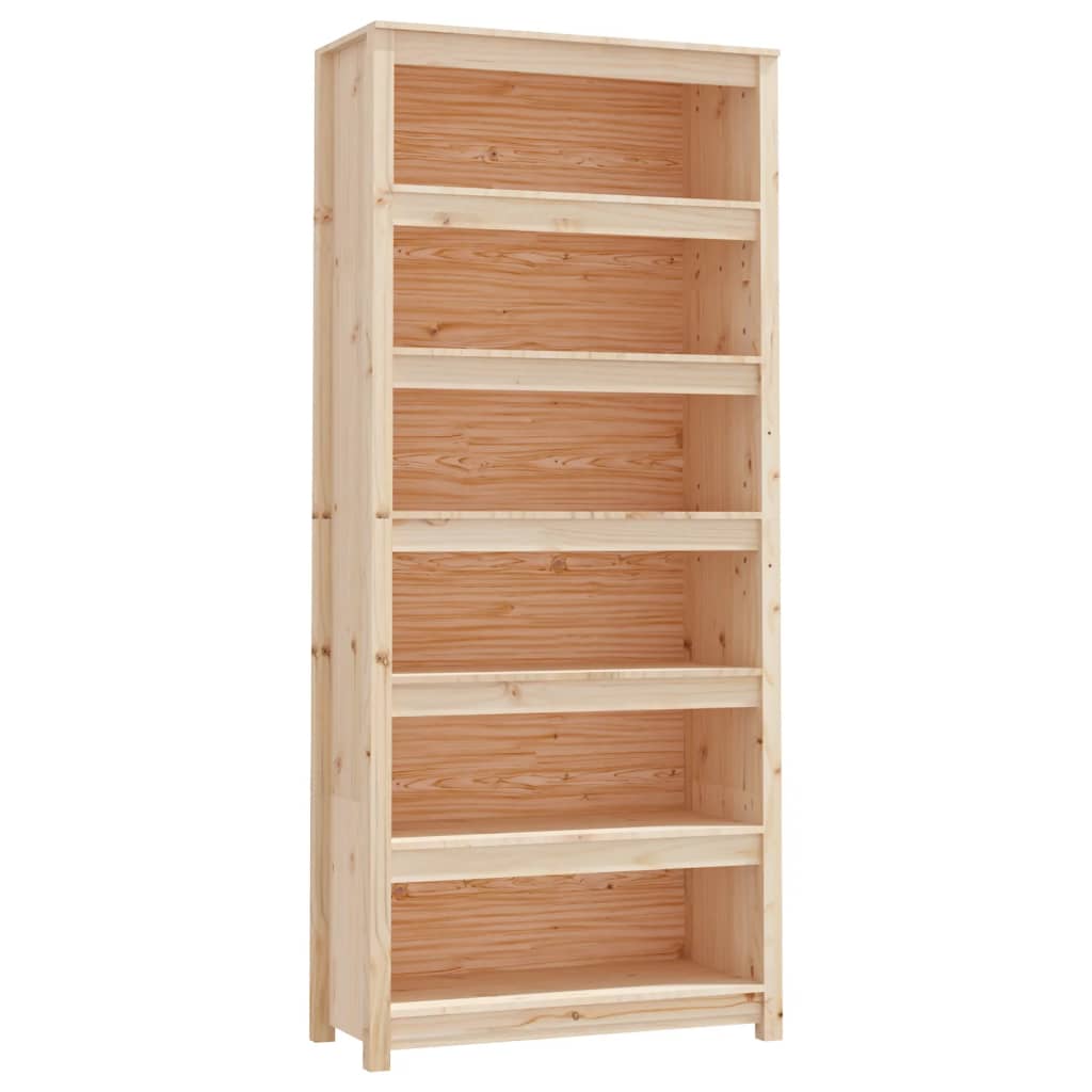 Bibliothèque 80X35X Bois De Pin Massif Naturel