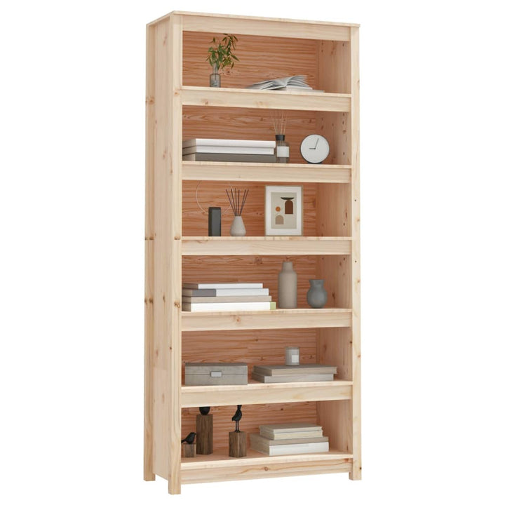 Bibliothèque 80X35X Bois De Pin Massif Naturel