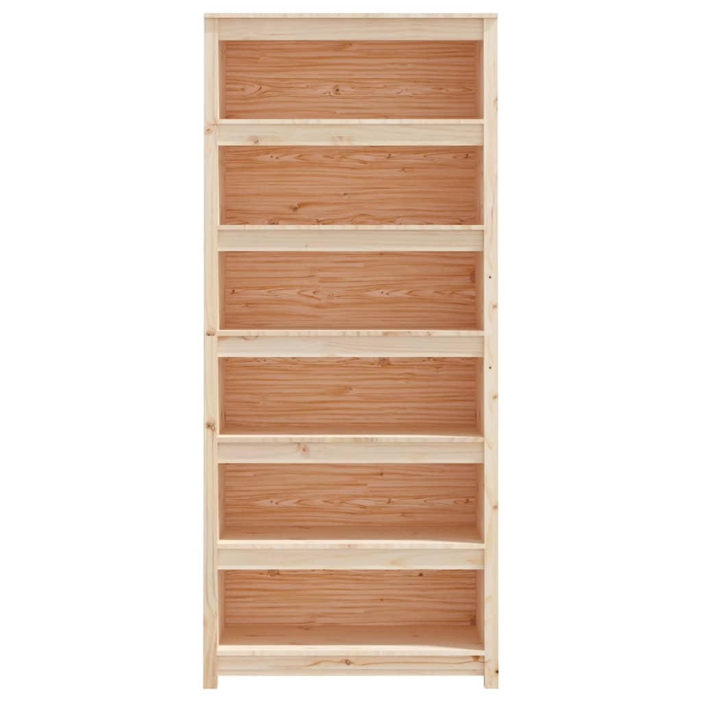 Bibliothèque 80X35X Bois De Pin Massif Naturel