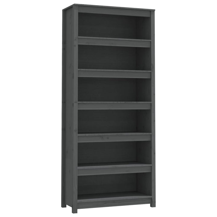 Bibliothèque 80X35X Bois De Pin Massif Gris
