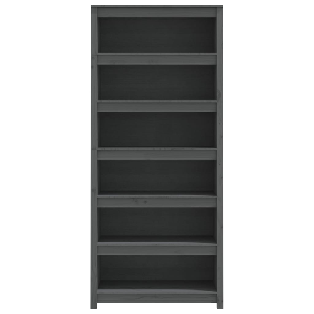 Bibliothèque 80X35X Bois De Pin Massif Gris