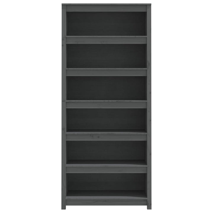 Bibliothèque 80X35X Bois De Pin Massif Gris