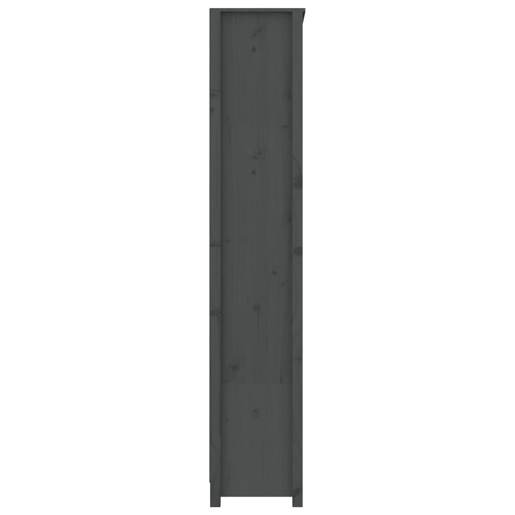 Bibliothèque 80X35X Bois De Pin Massif Gris