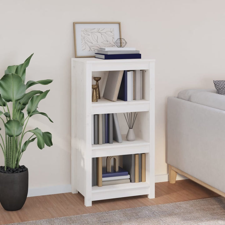 Bibliothèque 80X35X Bois De Pin Massif Blanc