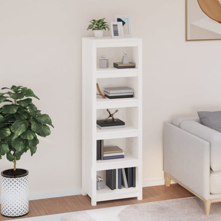 Bibliothèque 80X35X Bois De Pin Massif Blanc