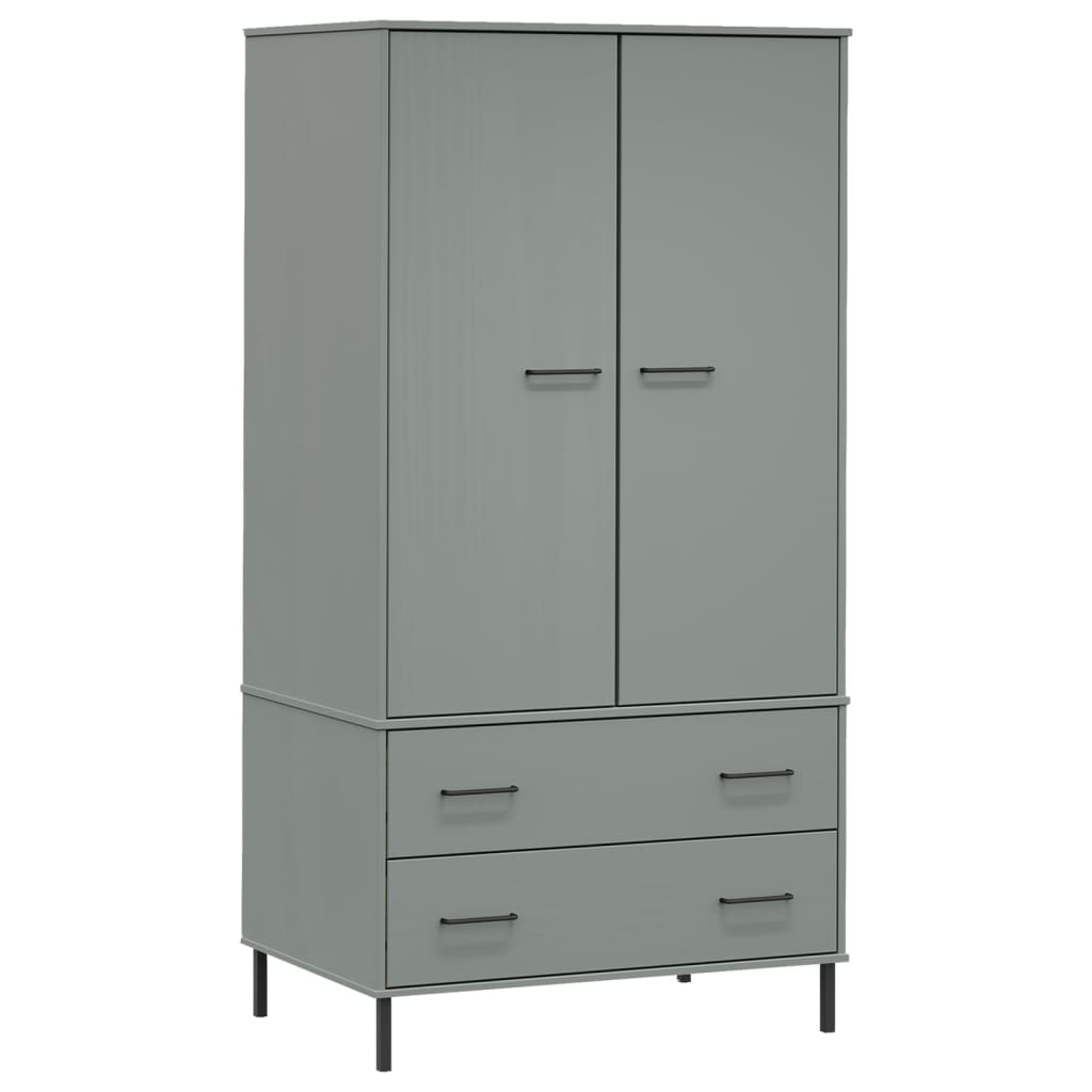 Garde-Robe Avec Pieds En Métal 90X55X172,5 Cm Bois Oslo