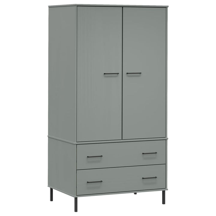 Garde-Robe Avec Pieds En Métal 90X55X172,5 Cm Bois Oslo