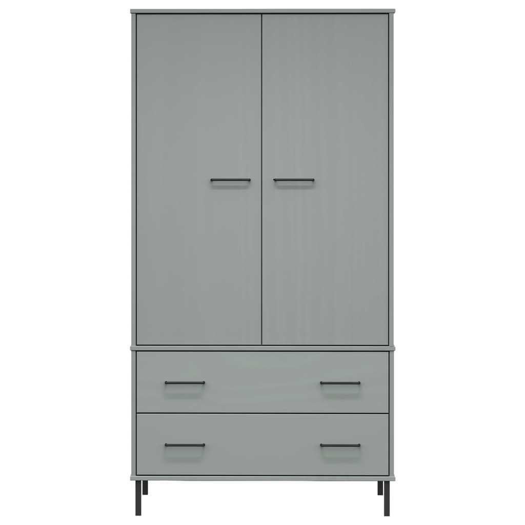 Garde-Robe Avec Pieds En Métal 90X55X172,5 Cm Bois Oslo