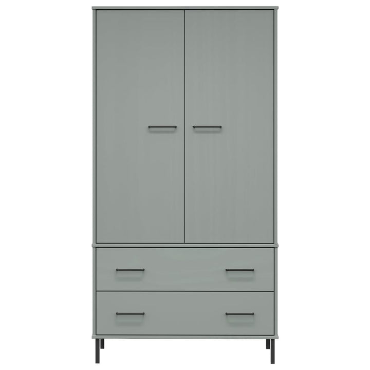 Garde-Robe Avec Pieds En Métal 90X55X172,5 Cm Bois Oslo