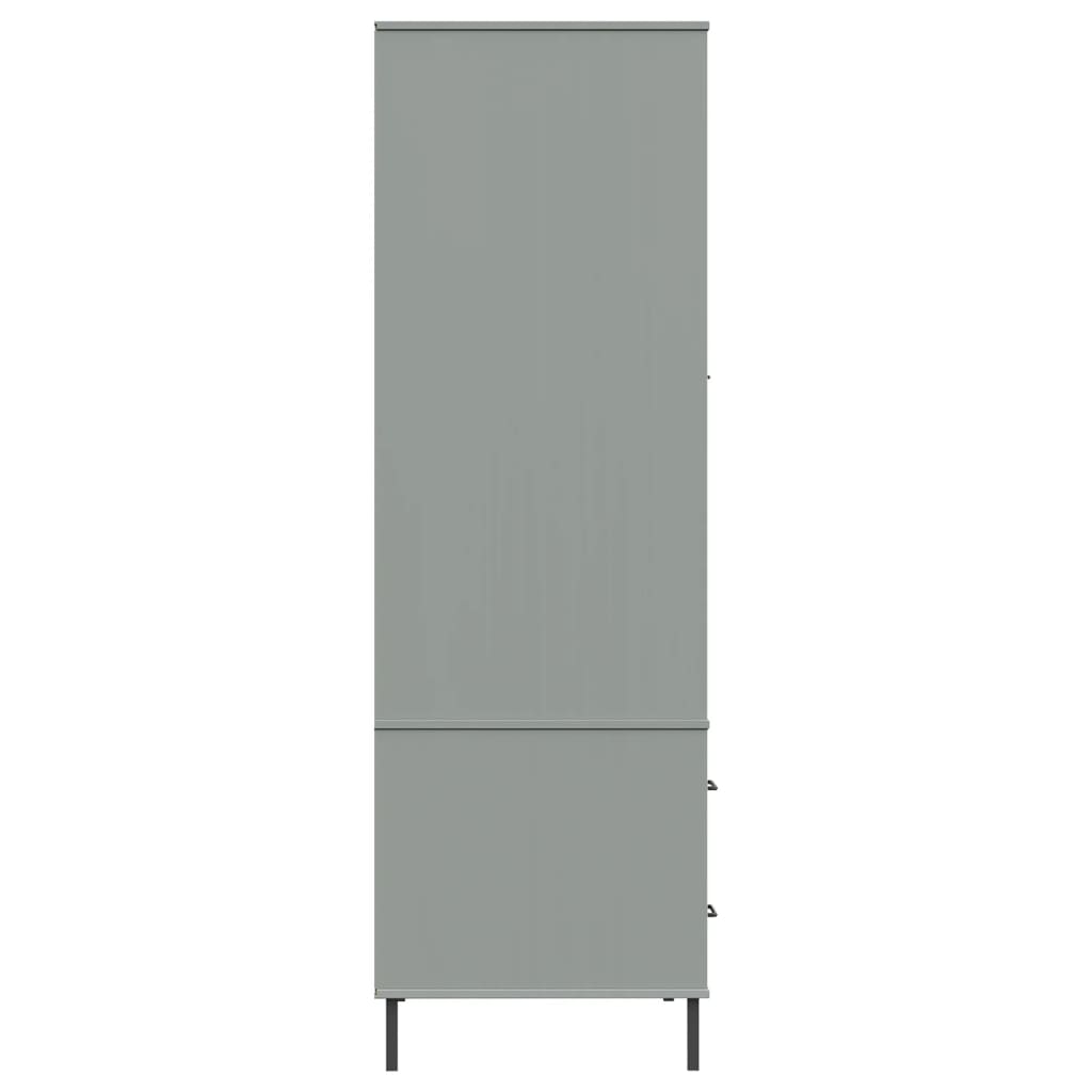 Garde-Robe Avec Pieds En Métal 90X55X172,5 Cm Bois Oslo