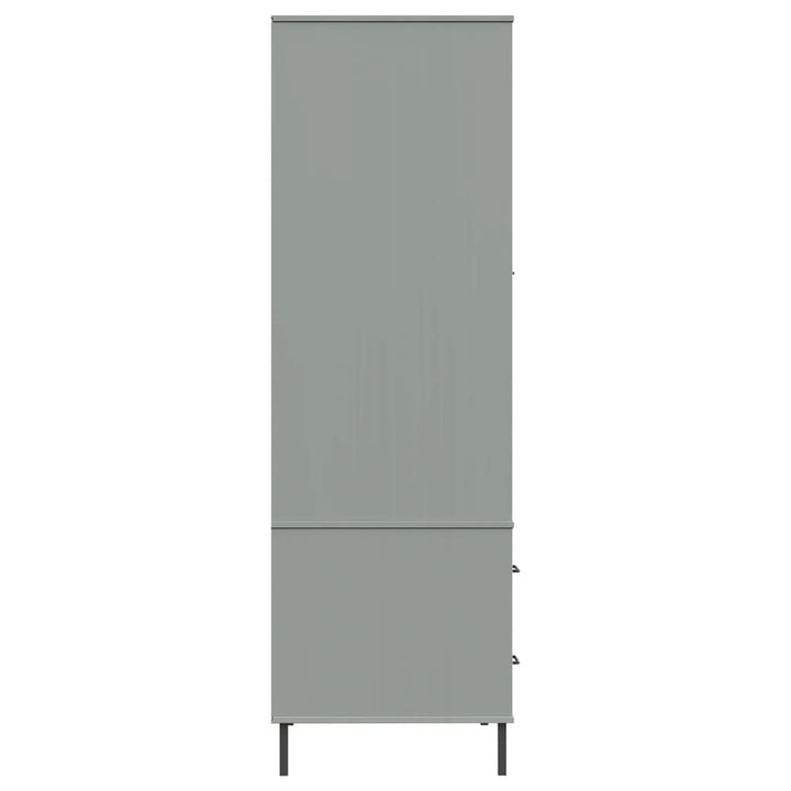 Garde-Robe Avec Pieds En Métal 90X55X172,5 Cm Bois Oslo