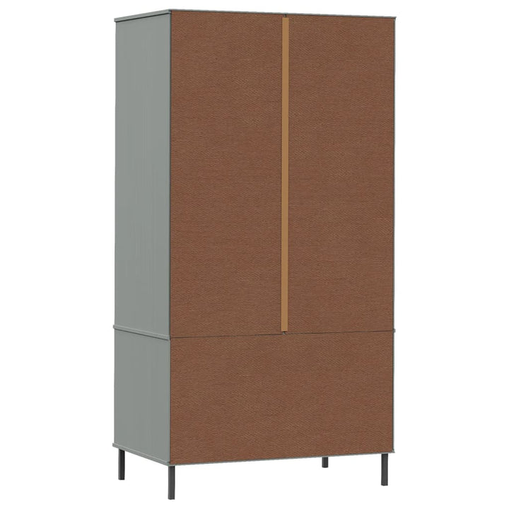 Garde-Robe Avec Pieds En Métal 90X55X172,5 Cm Bois Oslo