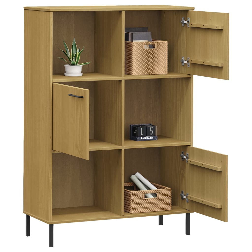 Bibliothèque Avec Pieds En Métal 90X35X128,5Cm Bois Oslo