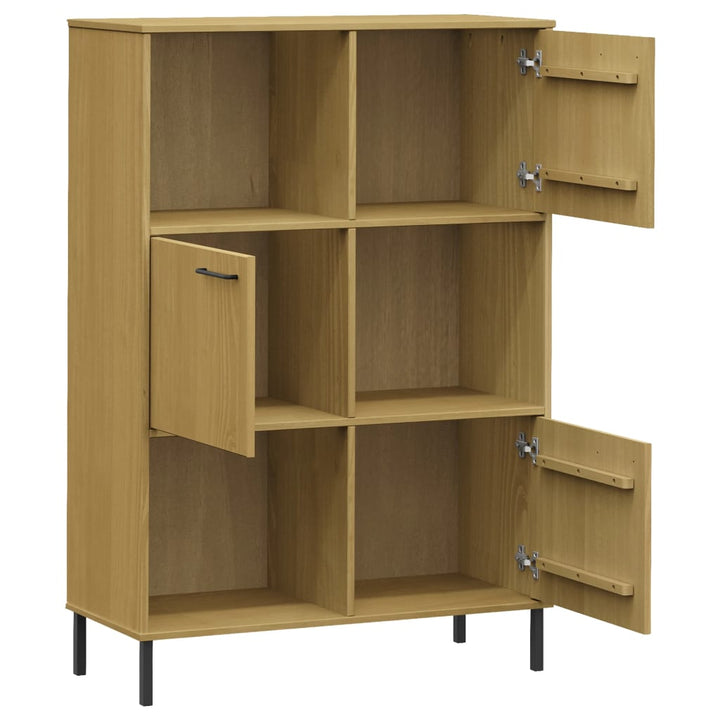 Bibliothèque Avec Pieds En Métal 90X35X128,5Cm Bois Oslo