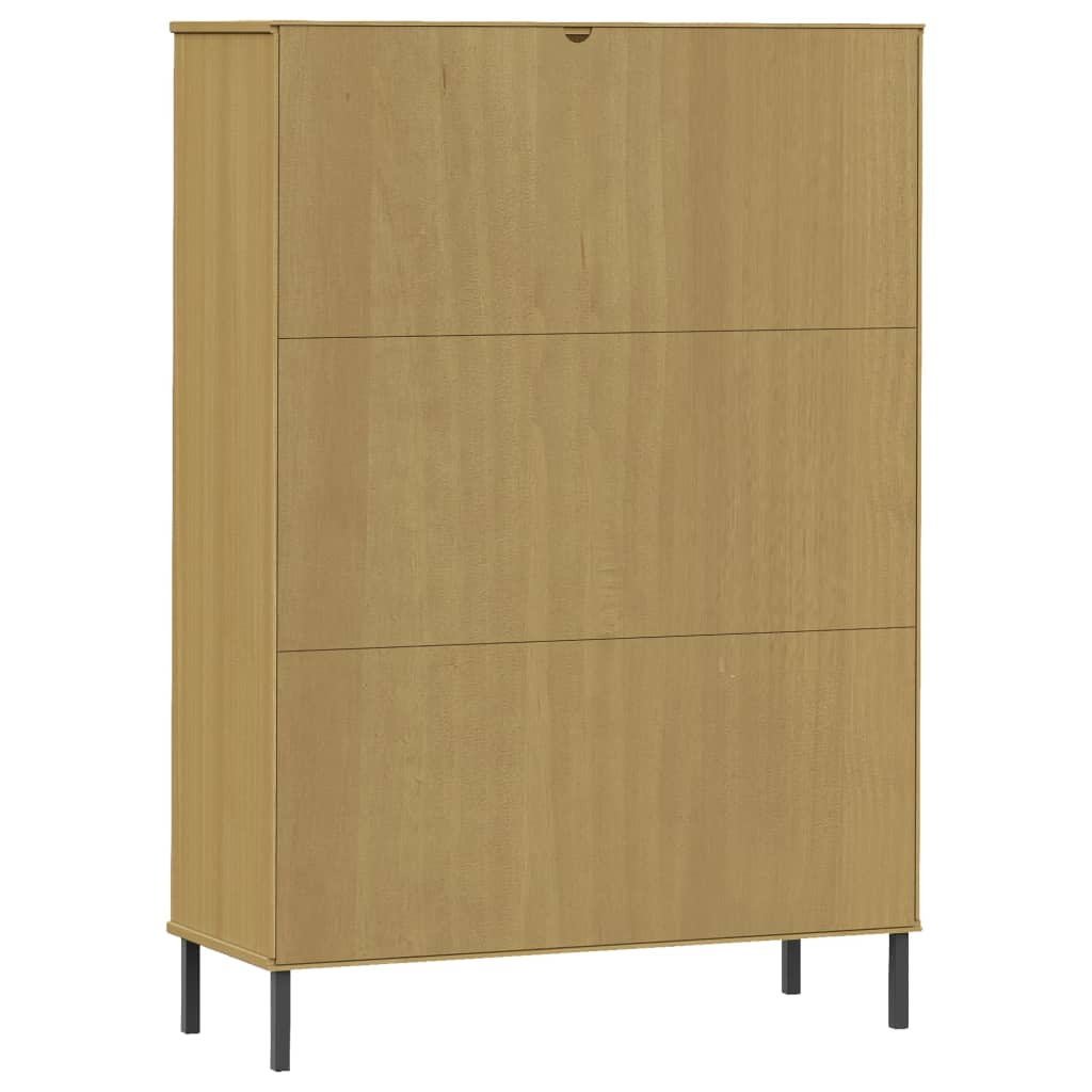 Bibliothèque Avec Pieds En Métal 90X35X128,5Cm Bois Oslo