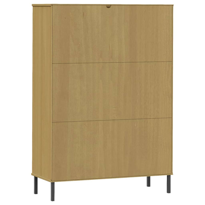 Bibliothèque Avec Pieds En Métal 90X35X128,5Cm Bois Oslo