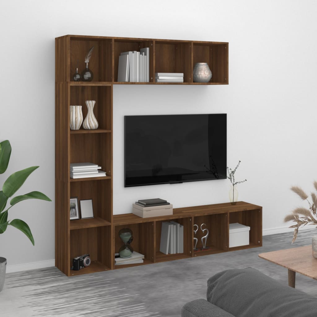 Ensemble Bibliothèque/Meuble Tv 3 Pcs 180X30X180Cm