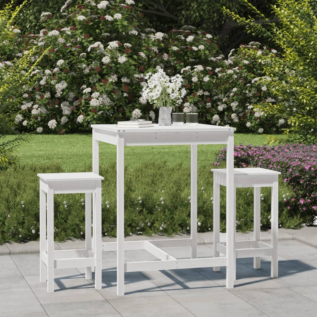 Ensemble De Bar De Jardin 3 Pcs Bois De Pin Massif