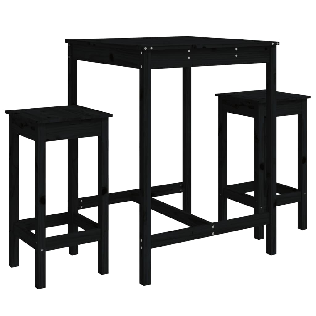 Ensemble De Bar De Jardin 3 Pcs Bois De Pin Massif