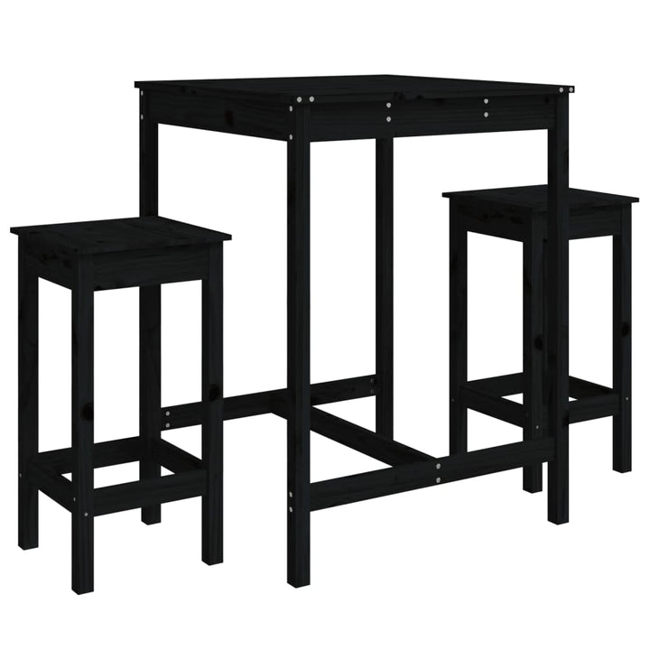 Ensemble De Bar De Jardin 3 Pcs Bois De Pin Massif