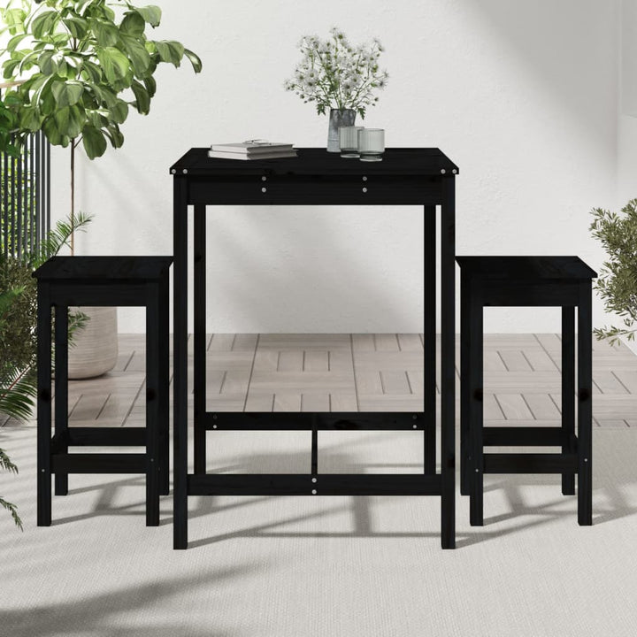 Ensemble De Bar De Jardin 3 Pcs Bois De Pin Massif