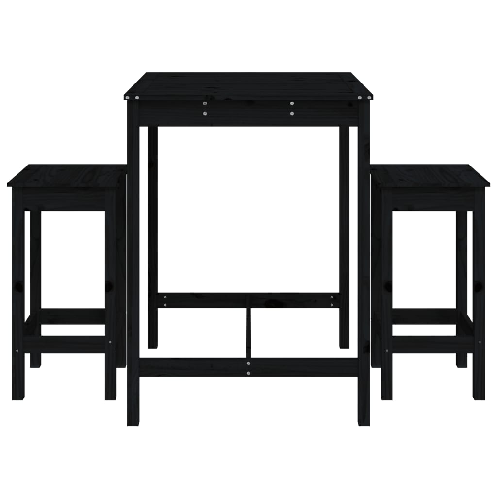 Ensemble De Bar De Jardin 3 Pcs Bois De Pin Massif