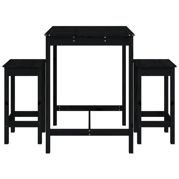 Ensemble De Bar De Jardin 3 Pcs Bois De Pin Massif