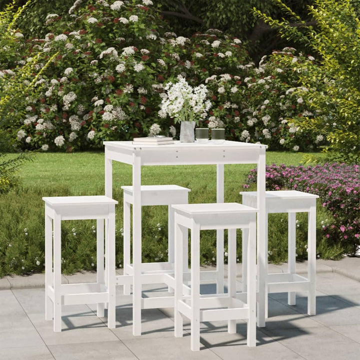 Ensemble De Bar De Jardin 5 Pcs Bois De Pin Massif