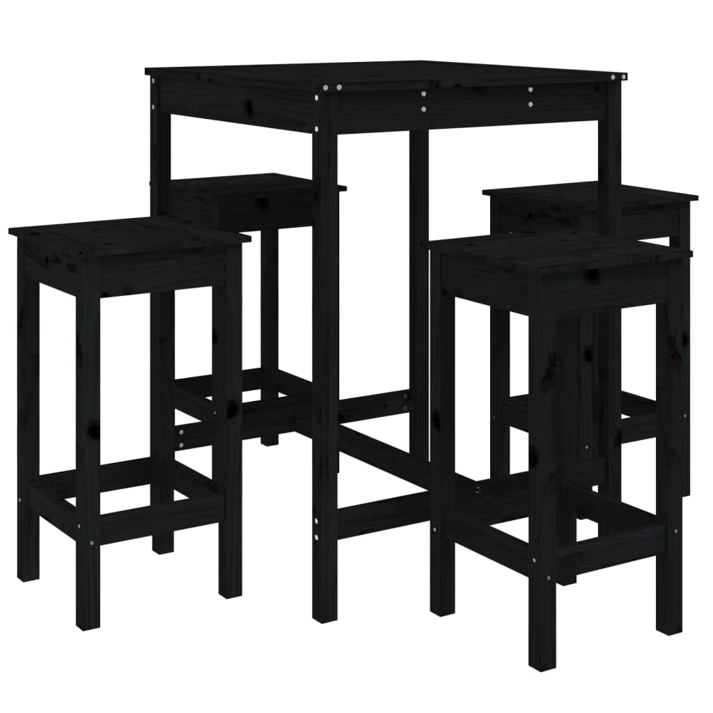 Ensemble De Bar De Jardin 5 Pcs Bois De Pin Massif