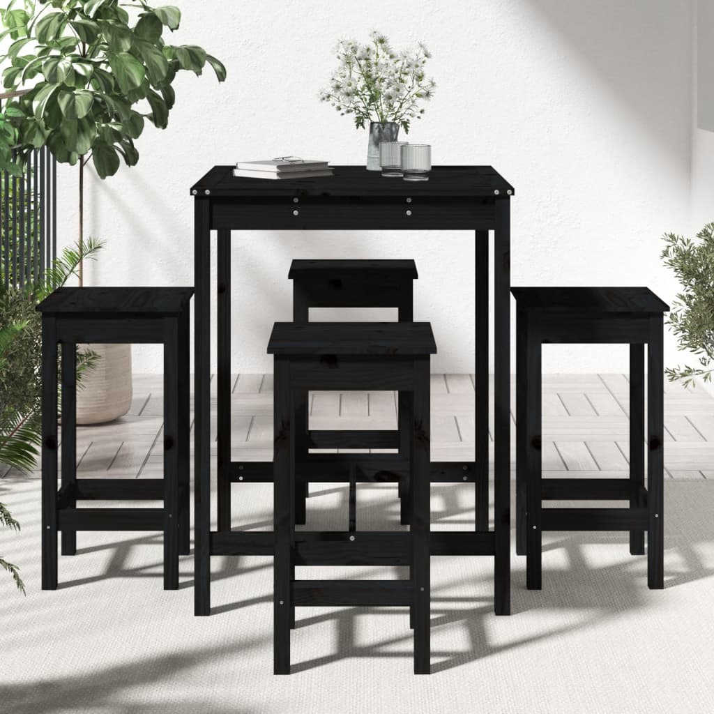 Ensemble De Bar De Jardin 5 Pcs Bois De Pin Massif