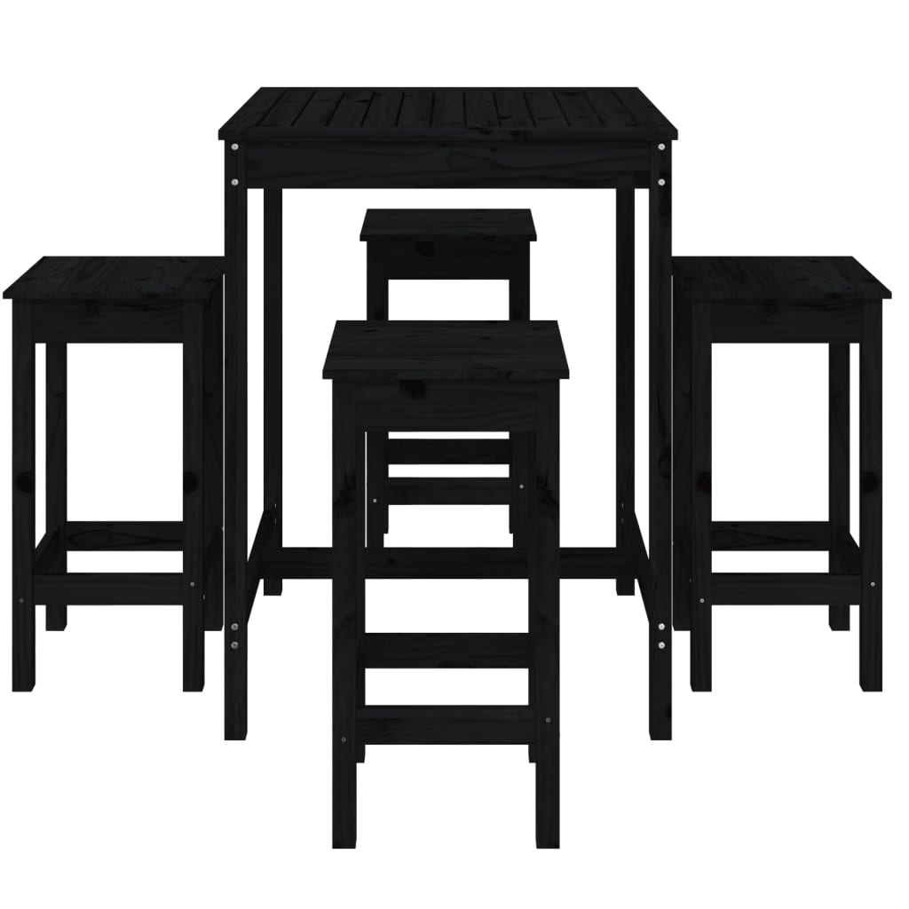 Ensemble De Bar De Jardin 5 Pcs Bois De Pin Massif