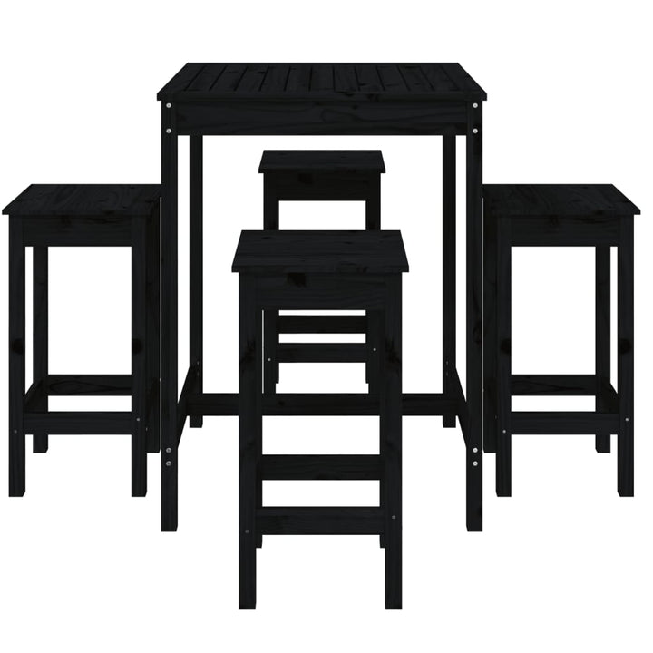 Ensemble De Bar De Jardin 5 Pcs Bois De Pin Massif