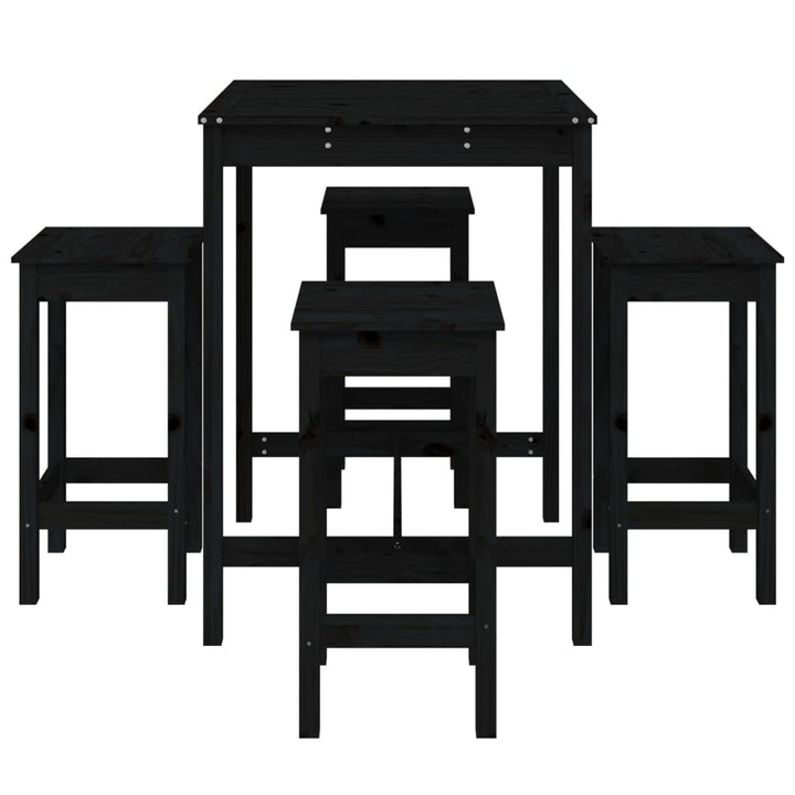 Ensemble De Bar De Jardin 5 Pcs Bois De Pin Massif