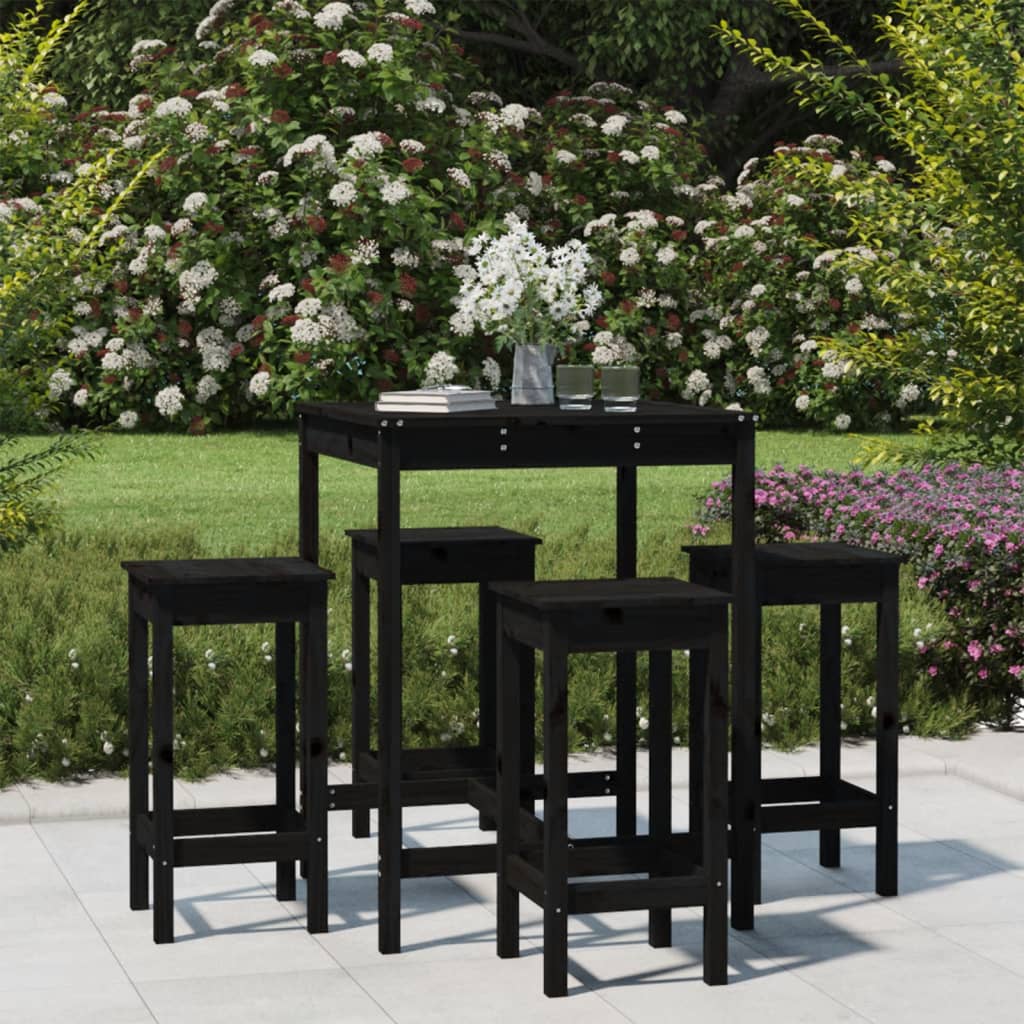 Ensemble De Bar De Jardin 5 Pcs Bois De Pin Massif
