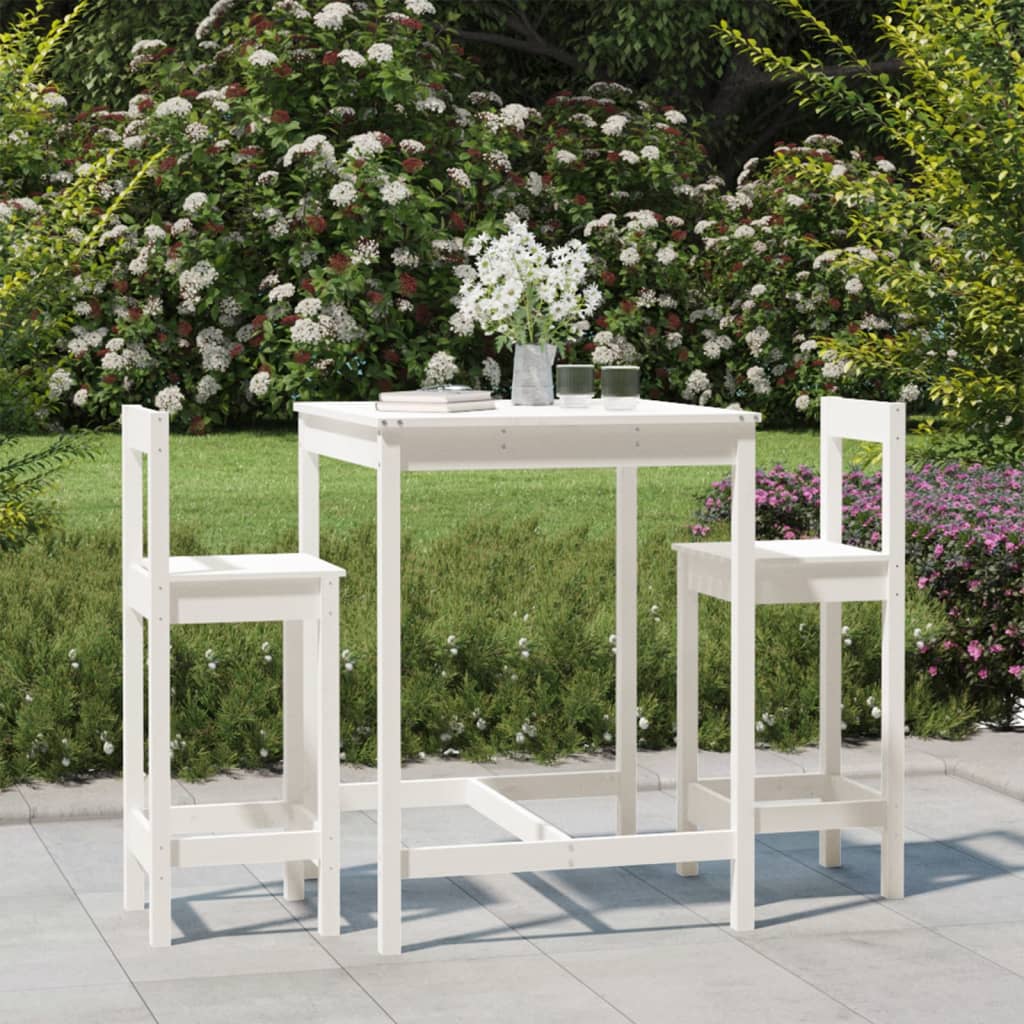 Ensemble De Bar De Jardin 3 Pcs Bois De Pin Massif