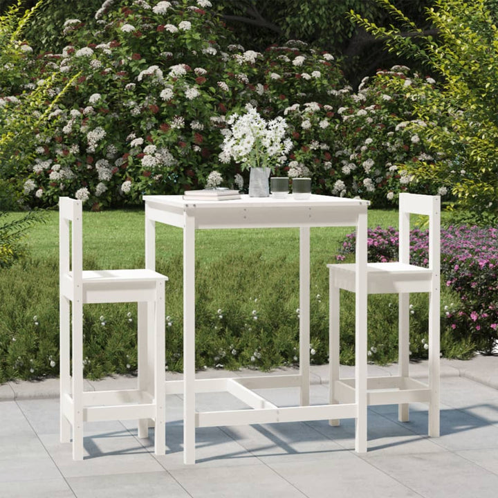 Ensemble De Bar De Jardin 3 Pcs Bois De Pin Massif