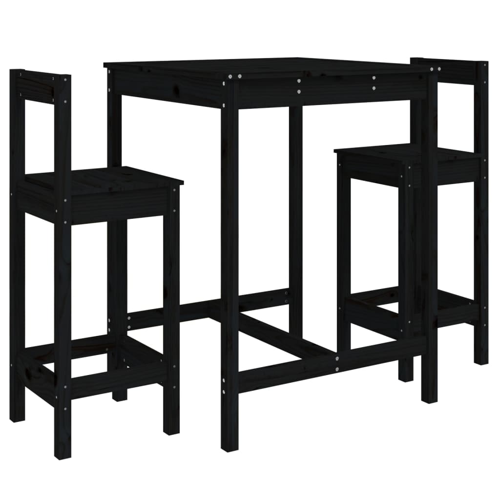 Ensemble De Bar De Jardin 3 Pcs Bois De Pin Massif