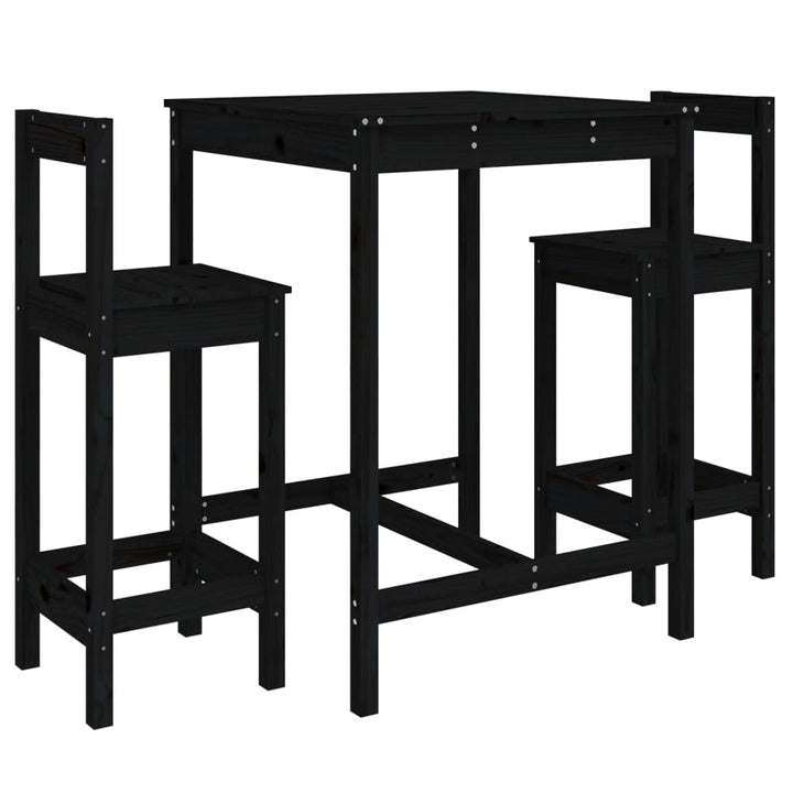 Ensemble De Bar De Jardin 3 Pcs Bois De Pin Massif