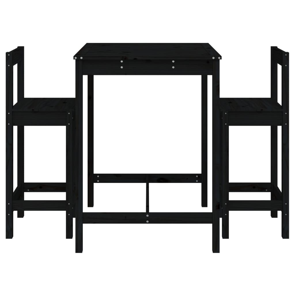 Ensemble De Bar De Jardin 3 Pcs Bois De Pin Massif